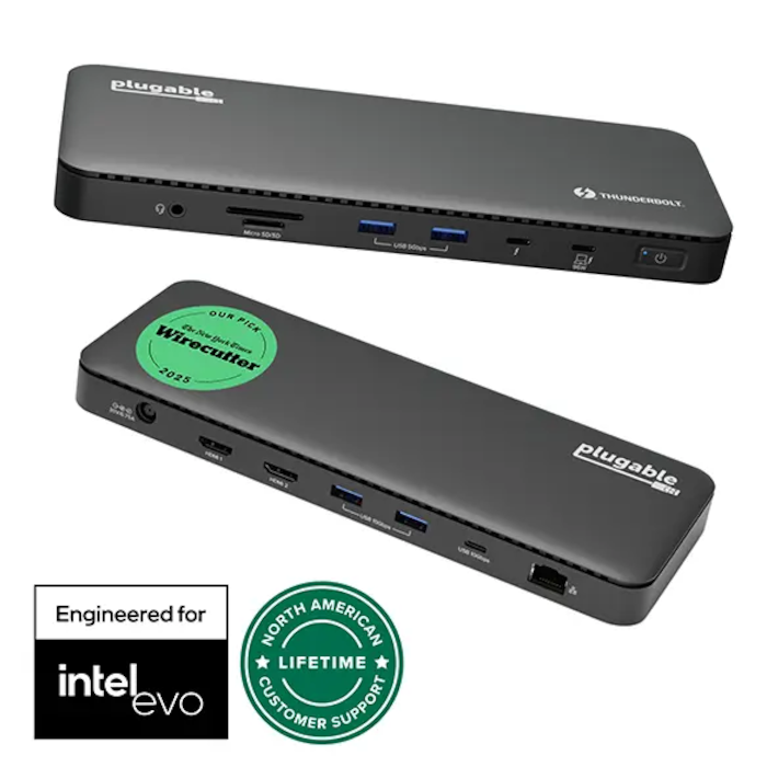 Plugable 13-in-1 Thunderbolt 4 Dock for 4K Dual Monitors or Single