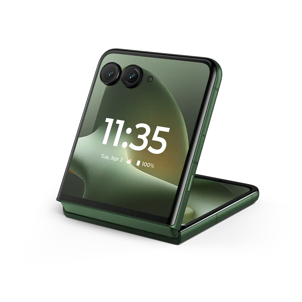 Flip smartphone with external display l 50MP AI camera | motorola