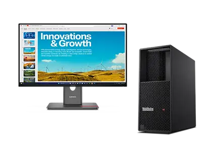 Lenovo ThinkStation P3 TWR G2 U9 32G x2 + ThinkVision P24QD-40 23,8