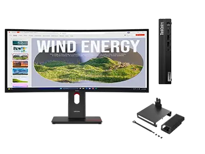 Lenovo ThinkCentre M75q G5 A5 16 512 + ThinkVision T34WD-40 34