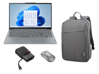 Lenovo IdeaPad Slim 3 15AMN8 R5 8G 512G NOS + B210 Backpack + Lenovo 600 Bluetooth Mouse + 65W Adapter (USB-C) AMD Ryzen™ 5 40 Processor (2,8 GHz - 4,3 GHz)/Nessun sistema operativo/512 GB SSD M.2 2242 PCIe QLC