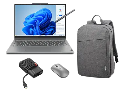 Lenovo IdeaPad 5 2N1 14AKP10 AI_R7 16G 512G 11H + B210 Backpack + Lenovo 600 Bluetooth Mouse + 65W Adapter (USB-C) Processore AMD Ryzen™ AI 7 350 (2 GHz fino a 5 GHz)/Windows 11 Home 64/512 GB SSD M.2 2242 PCIe Gen4 TLC