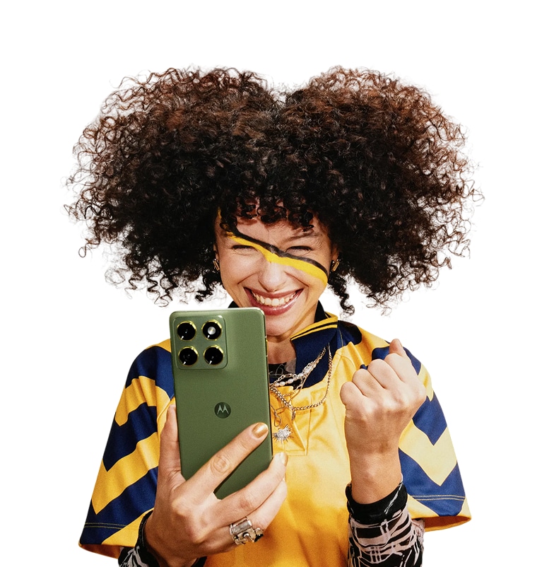 Person holding Motorola phone