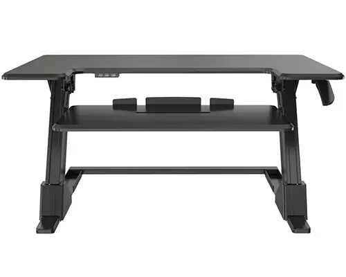 

Realspace Pneumatic Desk Riser With Keyboard Tray, 19-5/16inH x 35-7/16in x 20-1/2in, Black