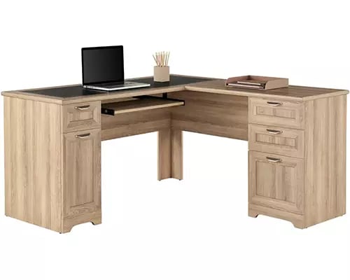 

Realspace Magellan 59inW L-Shaped Desk, Blonde Ash