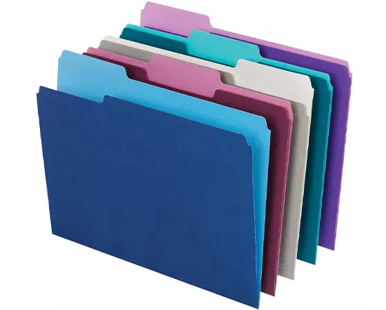 Office Depot Brand 2-Tone File Folders, 1/3 Cut, Letter Size, Assorted Colors, Box Of 100