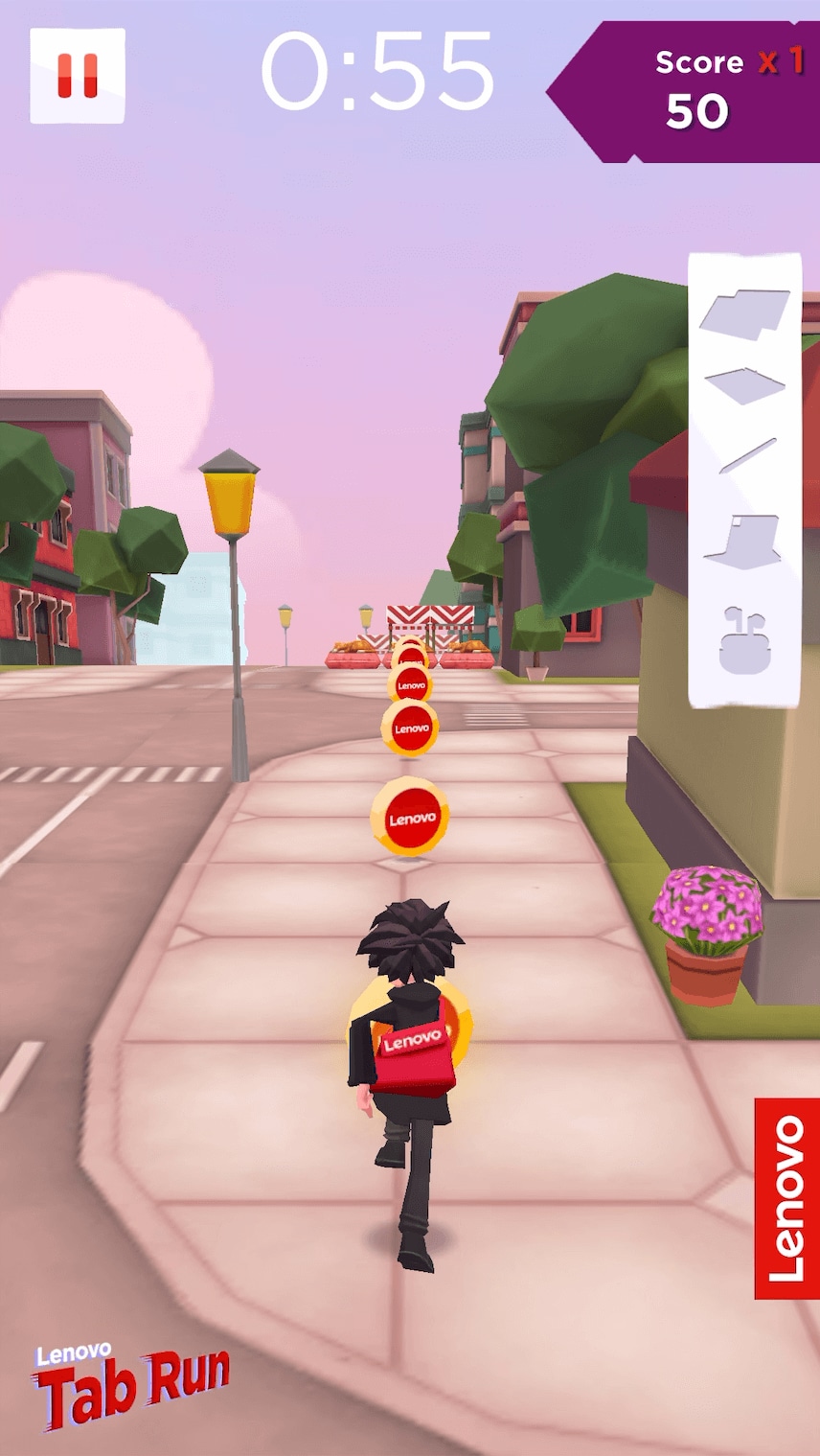 Running collecting coins