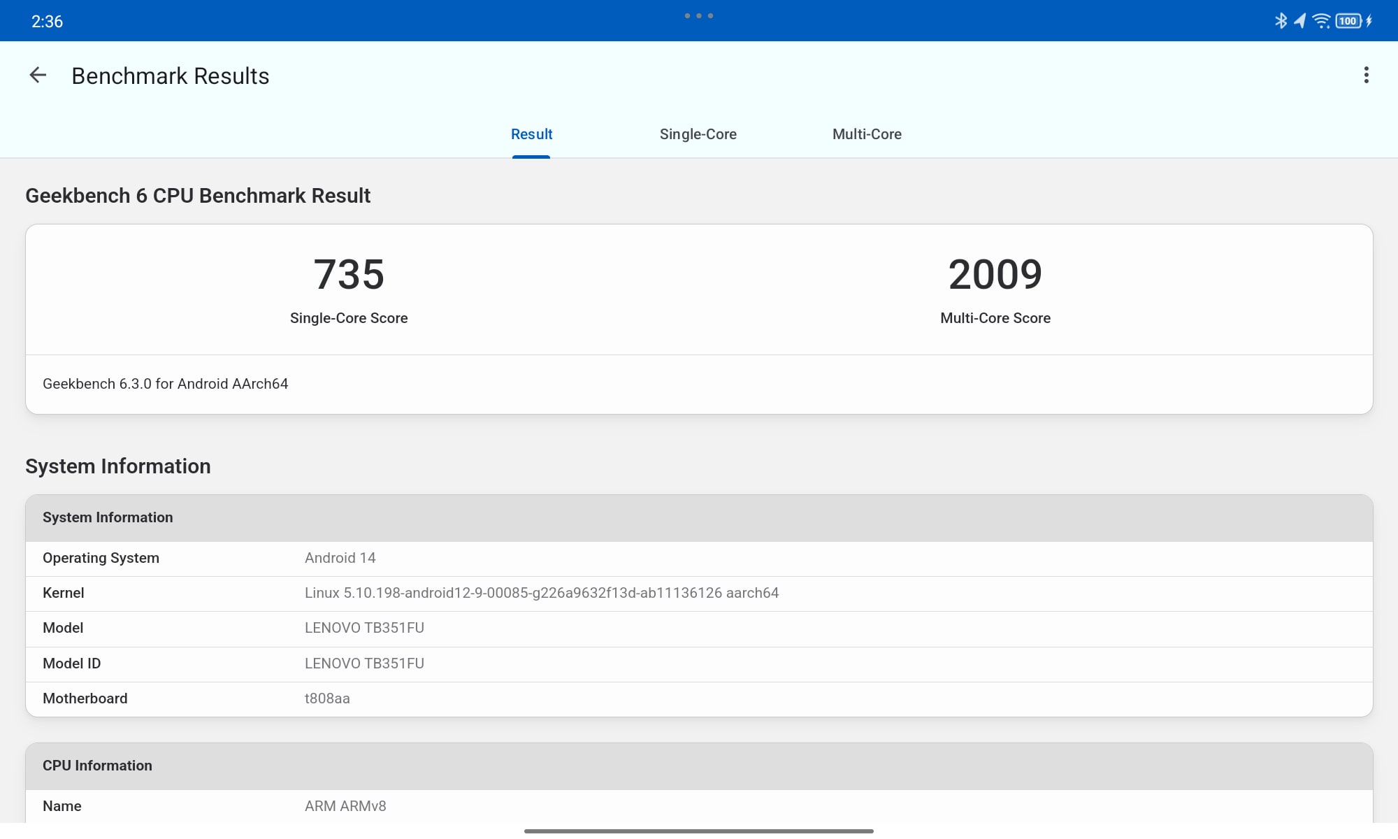 「Geekbench 6」での結果