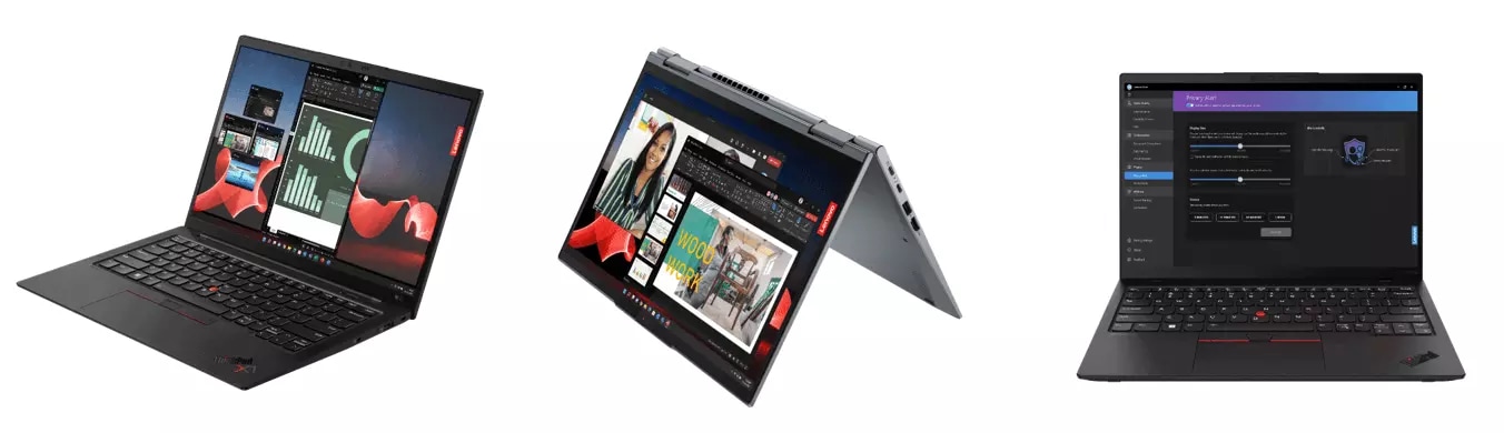 （左から）ThinkPad X1 Carbon Gen 11 / ThinkPad X1 Yoga Gen 8 / ThinkPad X1 Nano Gen 3