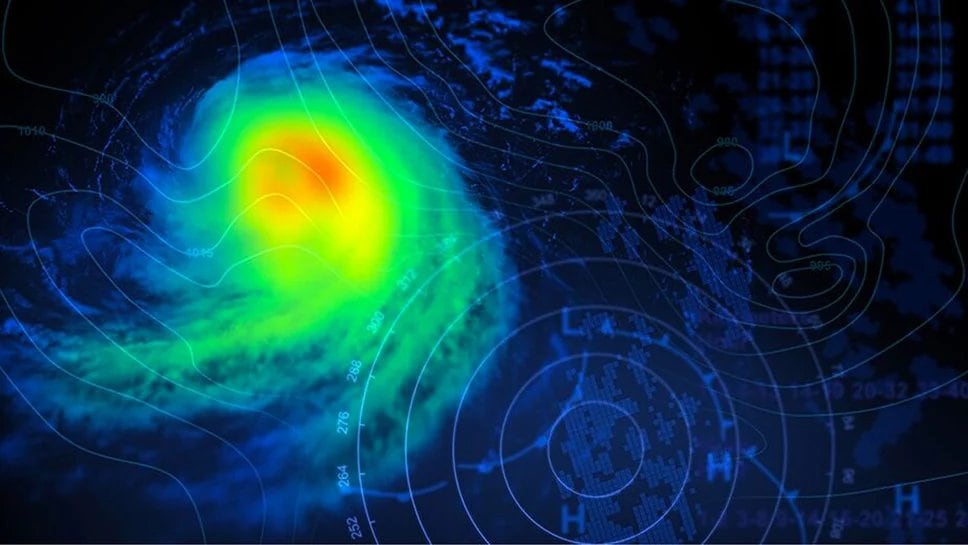 Thermal imagery of hurricane