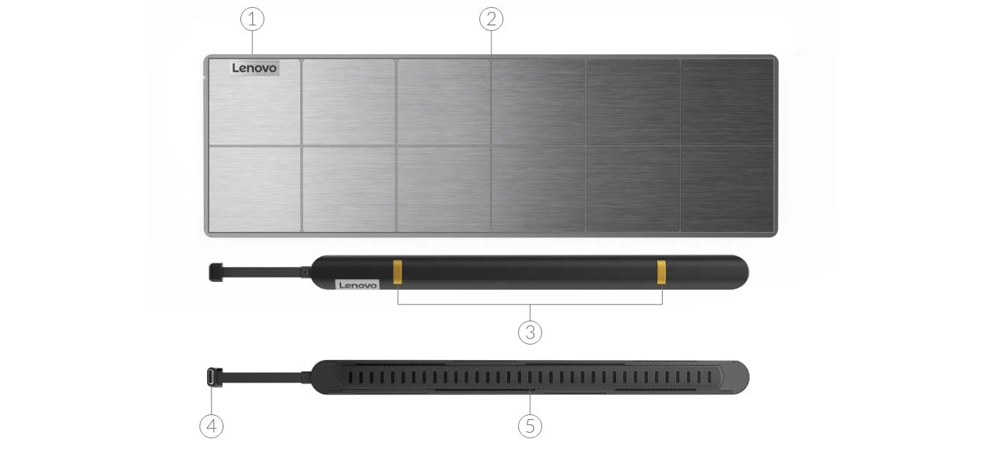 Lenovo Go USB-C Kablosuz Şarj Kiti bağlantı noktaları