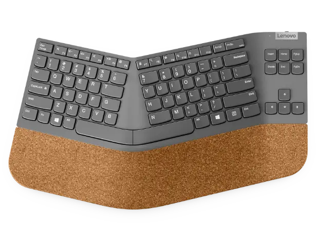 Безжичната сплит клавиатура Lenovo Go, изглед отпред
