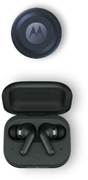 Les écouteurs Motorola et l’étiquette de suivi Bluetooth, présentés dans l’écosystème Smart Connect.