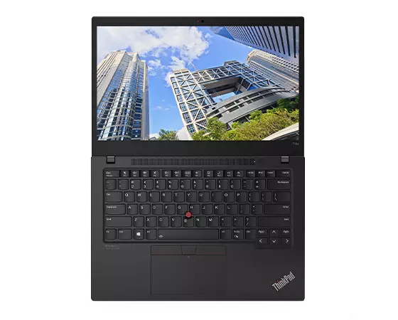 Thinkpad T14s laptop black open 180 degrees