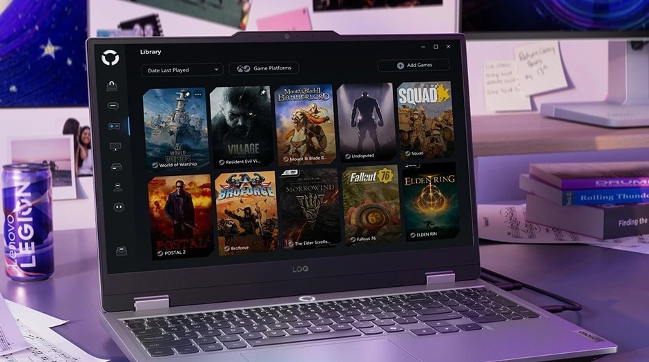 Highlights easy access to a personal game library for fast launching and play.