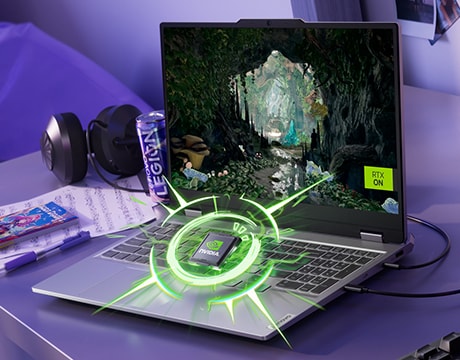 Showcases real-time ray tracing with NVIDIA RTX graphics on the LOQ 15IRX10.