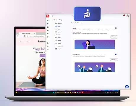 PC Portable Lenovo Thinkpad X1 2-en-1 Gen 10 Aura Edition - Yoga Pen (21NU00K6FE) Le mode Bien-être utilise des capteurs d'IA pour envoyer des rappels et encourager les bonnes habitudes ergonomiques sur l'ordinateur portable Lenovo ThinkPad X1 2 en 1 Gen 10 Aura Edition.