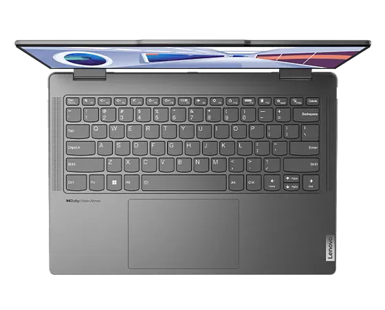Top-down view of Lenovo Yoga 7i Gen 8 laptop keyboard