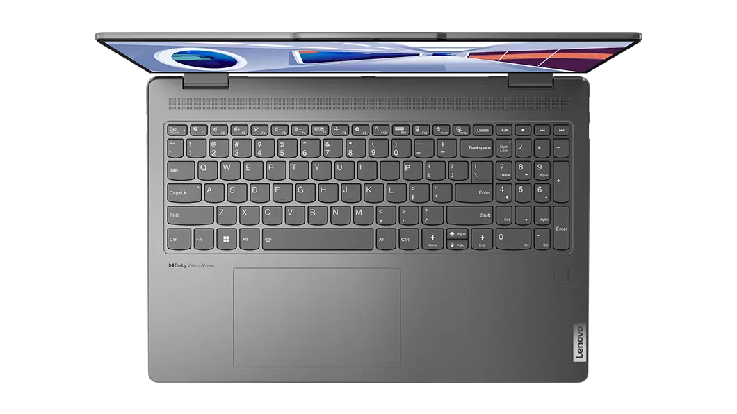 Top-down view of Yoga 7i Gen 8 laptop keyboard