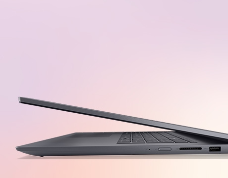 מבט מצד ימין, המציג את היציאות, של המחשב הנייד Lenovo IdeaPad Slim 3i Gen 11 (17” Intel).