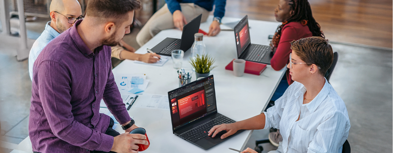 Built-in AI acceleration helps everyday tasks feel faster and smoother on the Lenovo ThinkPad E16 Gen 4 (16″ AMD) laptop.