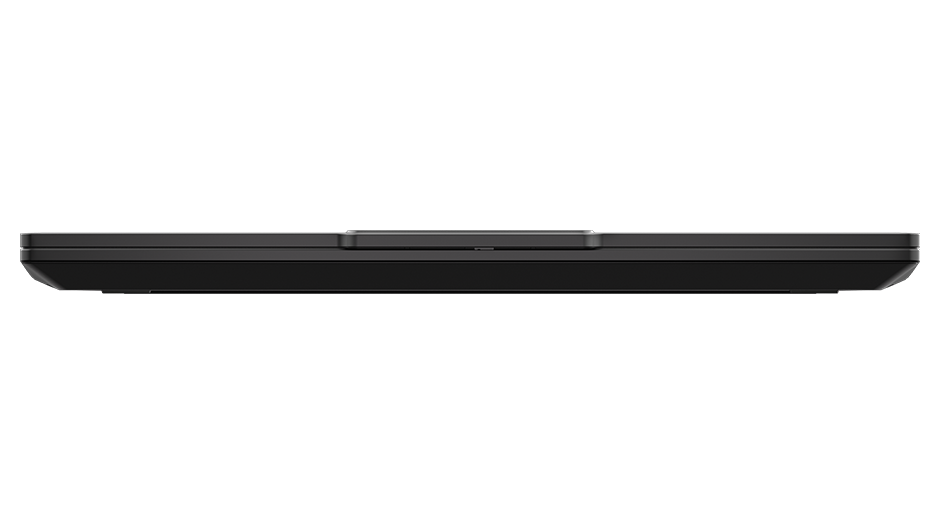 Straight-on profile emphasizes thin display bezel and wide workspace on Lenovo ThinkPad P16s Gen 5 (16″ AMD) Mobile Workstation.