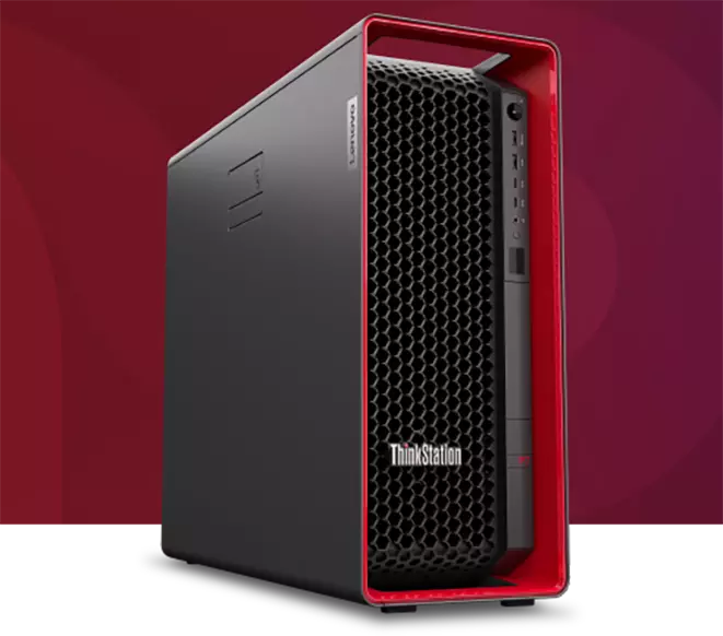 Étui noir et rouge pour station de travail Lenovo P7 à angle gauche