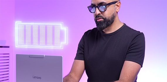 SuperSaf types on a Yoga Slim 7i Ultra Aura Edition (14” Intel) laptop.