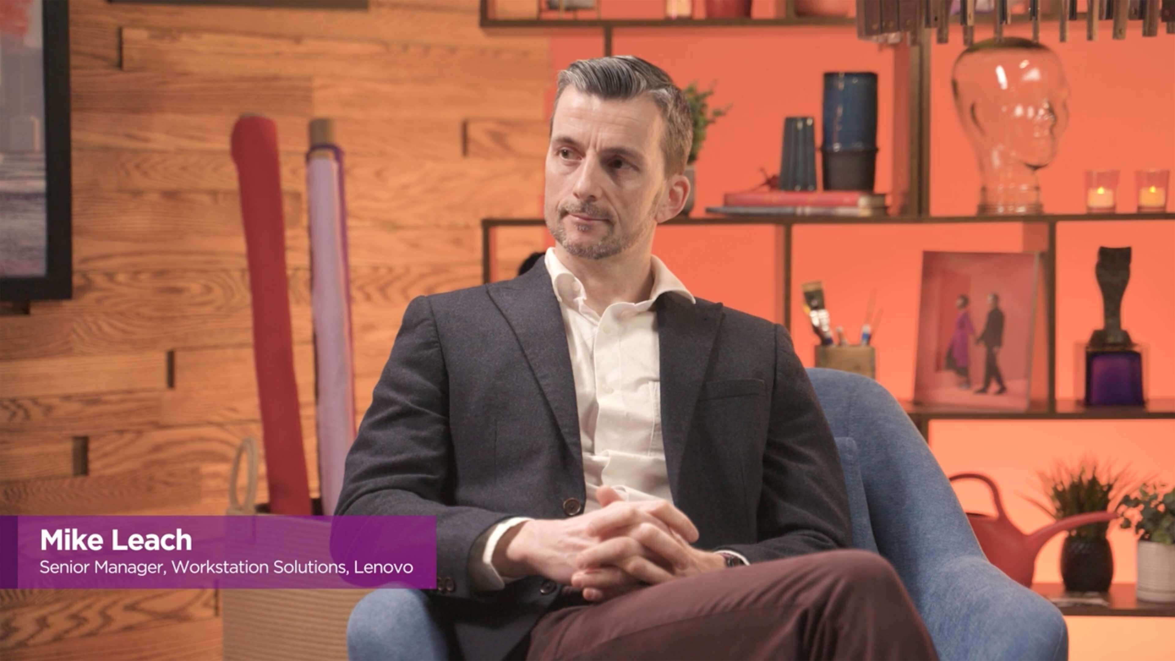 Mike Leach in the Lenovo Studio. 