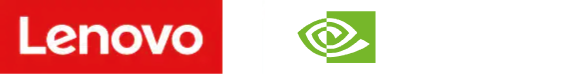 โลโก้ Lenovo และ NVIDIA ที่อยู่ถัดจากกัน