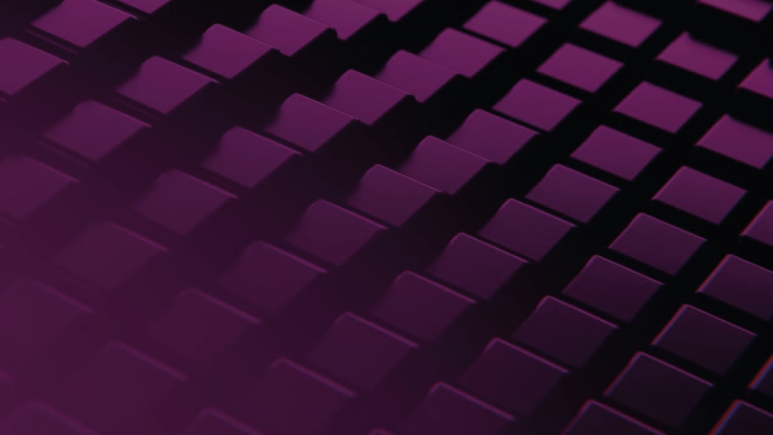 Abstract purple geometric blocks form a textured, tech-inspired pattern.
