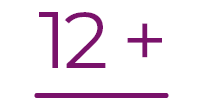 Image shows a purple number twelve with a plus sign next to it.