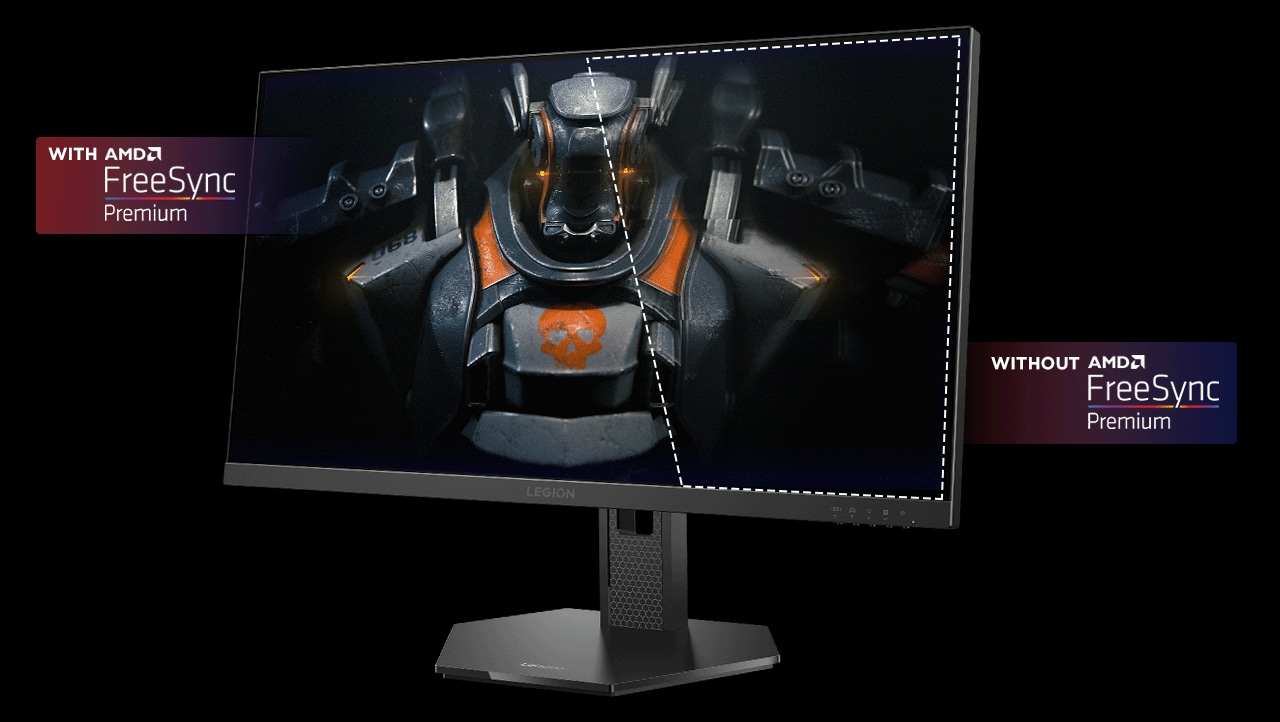 An MechWarrior image from the video game as screen-fill example picture shows how clear the monitor display with AMD FreeSync Premium and VESA Adaptive Sync technology.