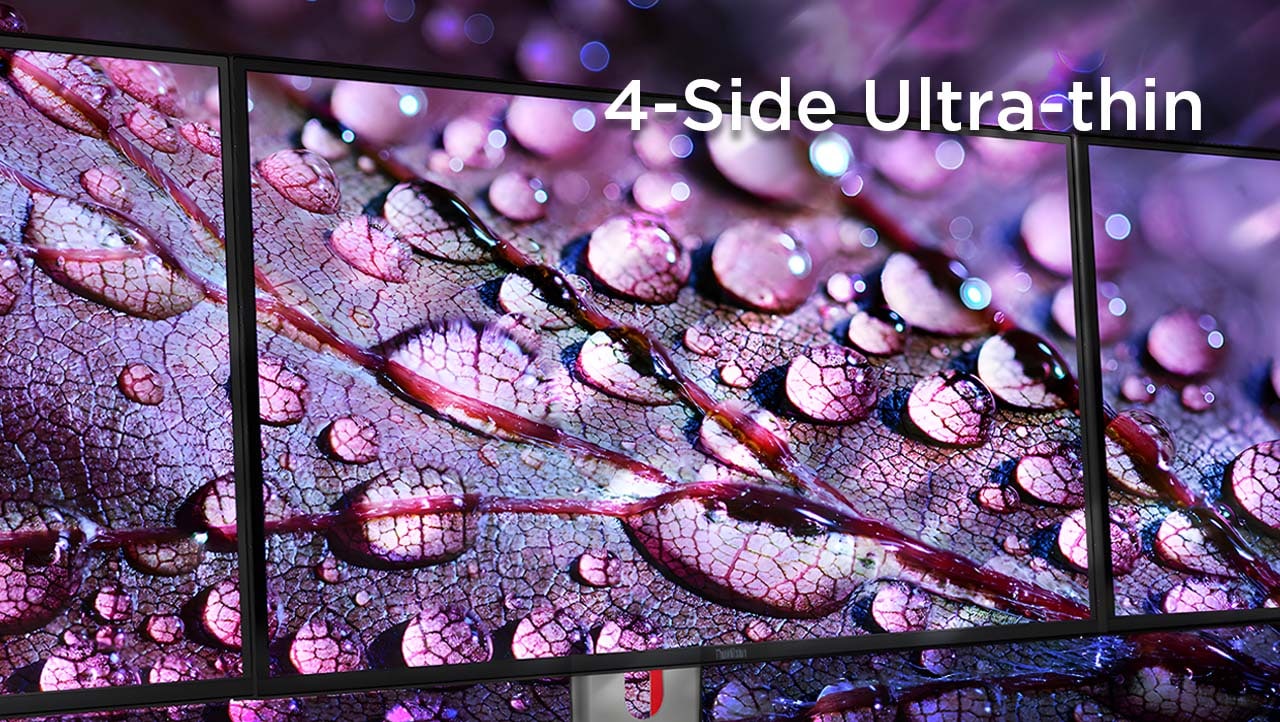ThinkVision monitor with 4-side ultra-thin bezels to match any modern workspace