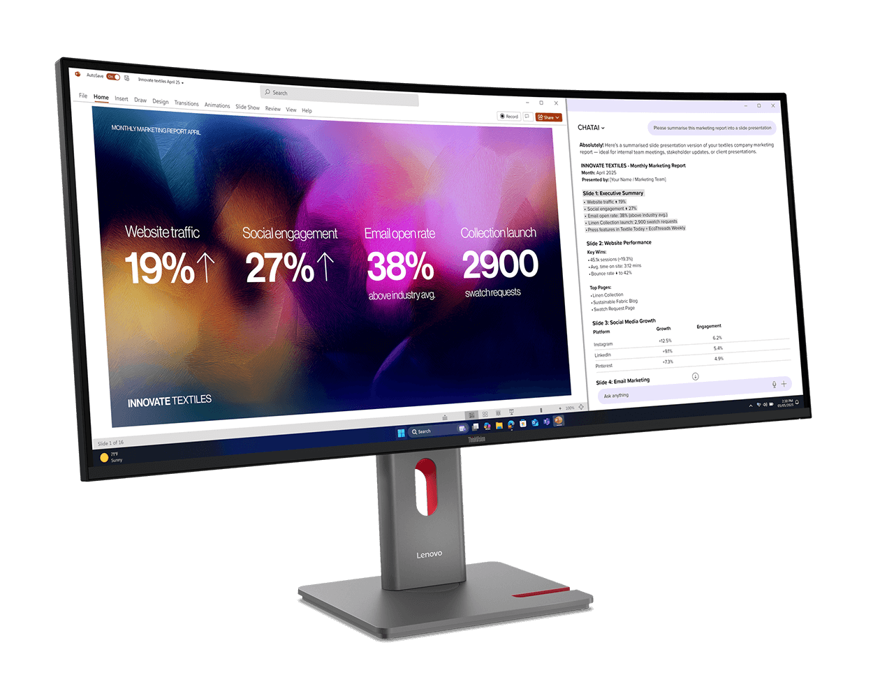 ThinkVision P40WD-40(39.7型ウルトラワイド曲面/5120×2160/IPS/USB-C