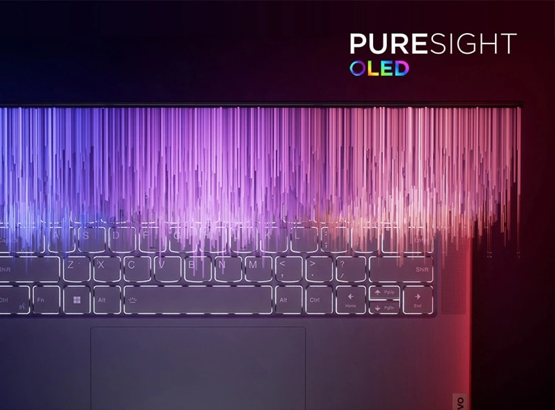 Représentation abstraite de la fidélité des couleurs de l’écran OLED PureSight