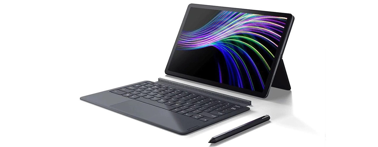 Lenovo Tab P11 Plus tablet—front view with optional Keyboard Pack