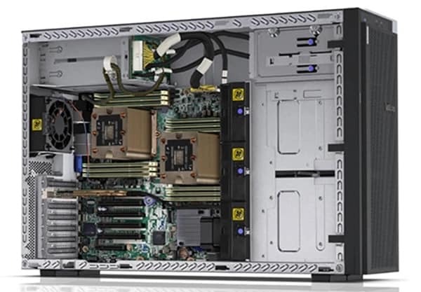 Lenovo ThinkSystem ST550 Tower Server - cover off, right facing