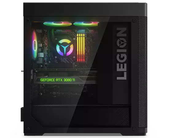 Legion Tower 7i Gen 7 side profile view, GeForce RTX 3080 Ti GPU