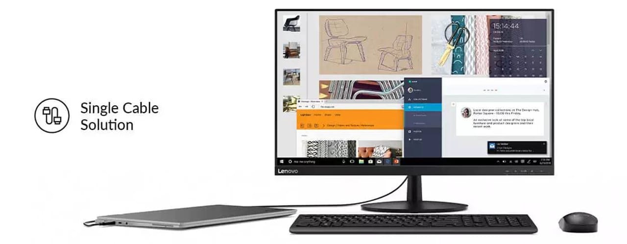 Lenovo L27M-28 Monitor LCD LCD USB tipo C con retroiluminación FHD de 27  pulgadas, FreeSync, gran angular, bisel estrecho, 75Hz, 4ms, soporte Vesa