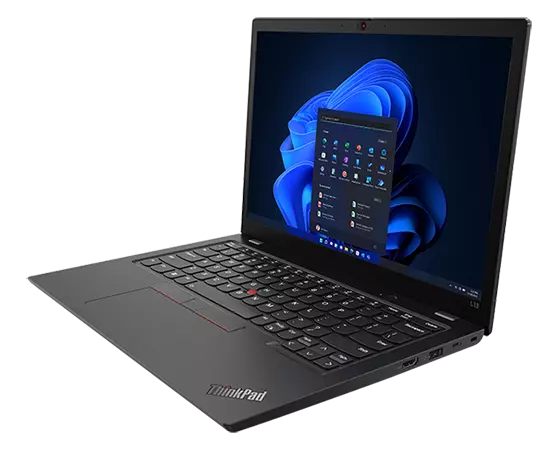 ThinkPad L13 Gen 3 laptop facing left, showing display and keyboard