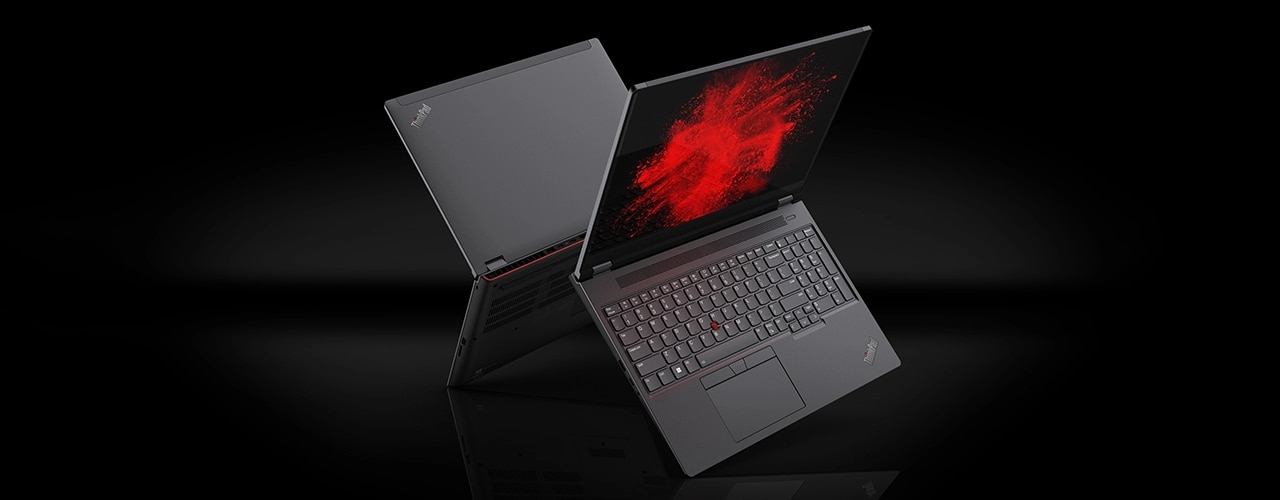 Left-side view of ThinkPad P16s mobile workstation, slightly opened, showing left-hand side and ports