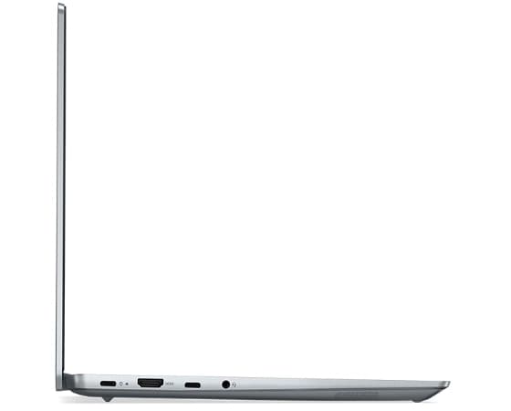 Right-side view Lenovo IdeaPad 5 Pro Gen 7 laptop PC, positioned vertically.