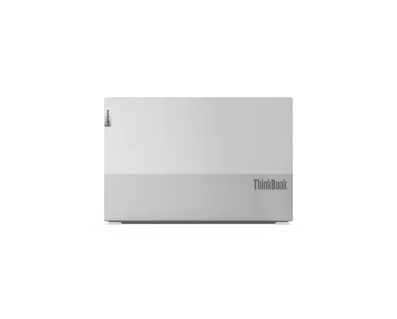 Rückansicht des Lenovo ThinkBook 15 Gen 2, um 90 Grad geöffnet