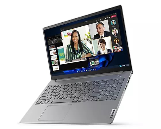 Lenovo ThinkBook 15 Gen 4 (15" AMD) laptop – ¾ right-front view, slightly elevated in rear, lid open
