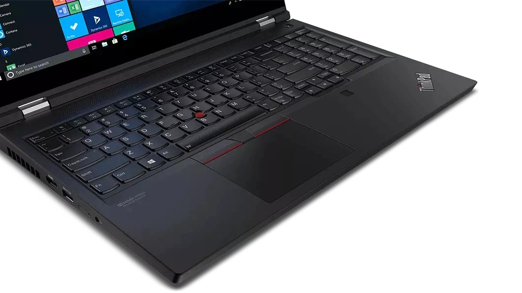 Detailansicht der linken Seite der Tastatur des Lenovo ThinkPad T15g Gen 2 Notebooks in Black.