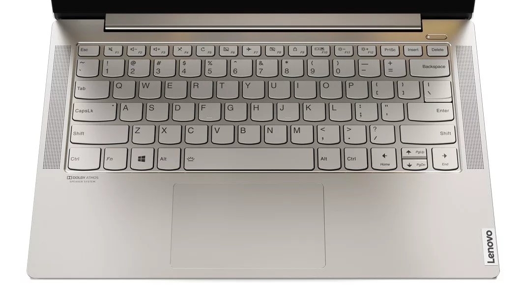 Keyboard and touchpad of the Lenovo Yoga S740 (14''), iron grey