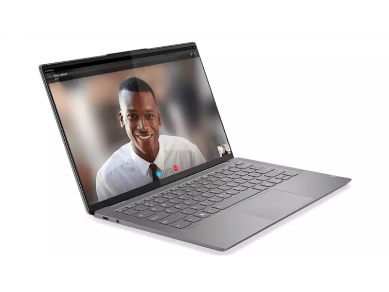 Lenovo Yoga S940 open, with video conference