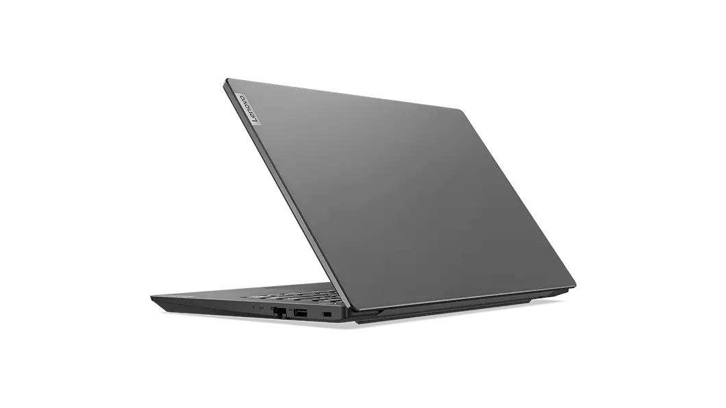 Lenovo V15 Gen 2 (15, Intel) laptop – ¾ right rear view, with lid partially open