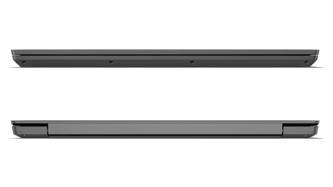 Two Lenovo V130 (14) laptops, closed cover, showing both opening in front and hinge in back.